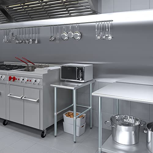 Image of AmGood Stainless Steel Work Table Open Base | Metal Work Bench (Stainless Steel Table Open Base, 18 inch Long x 30 inch Deep)
