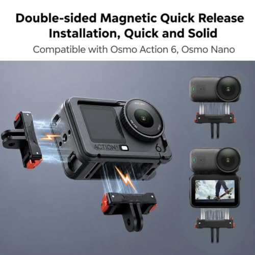 Image of Yantralay 4 in1 Magnetic Adapter Mount Compatible with D JI Os mo Action 6 & Os mo Nano | Dual-Claw Quick Release Mount with 2 Thumb Screws, J Hook & Tripod Adapter | OS MO Action 6 Accessories