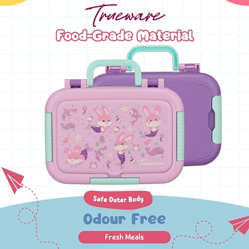 Image of Trueware Galaxy 2 304 Stainless Steel PU Insulated Lunch Box with Two Compartment BPA Free, Food Grade Ideal for School, Picnic, Office & Outdoor - 530ml