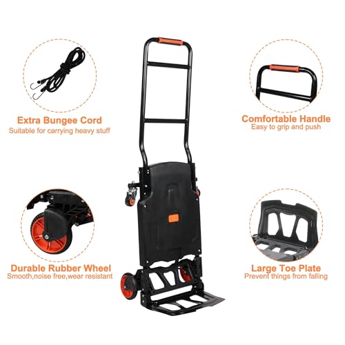 Carretilla plegable multifuncional con capacidad 150 kg miniatura 4