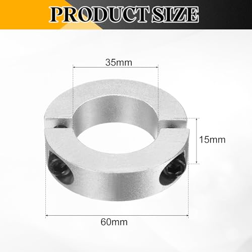Collares de eje doble dividido 35mm collar dividido de tornillo de aleación de aluminio 8pcs 2