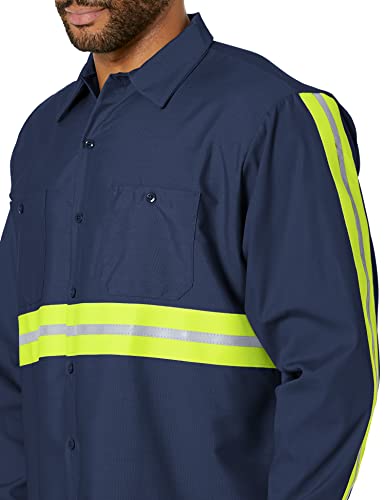 Red Kap mens Long Sleeve Enhanced Visibility Industrial Work Shirt