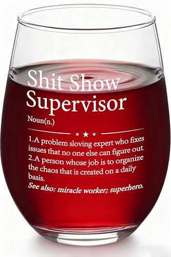 Boss Lady Stemless Wine Glass, 17 oz, Funny Supervisor Gift