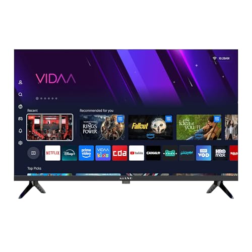 KIANO Televisore 32 Pollici Smart TV Elegance – HD Ready – VIDAA – WiFi – LED – Dolby Digital Plus – PVR USB – Triplo Tuner DVB-T2/S2/C – 3 HDMI – Design senza cornice