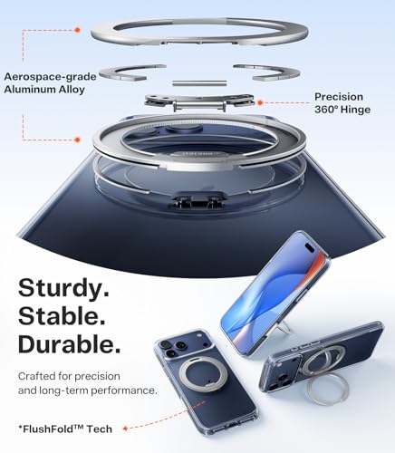 Image of TORRAS 360 Magnetic Stand for iPhone 17 Pro Max Case, [Fit for MagSafe] [4X Military-Grade Protection] Slim Case for iPhone 17 Pro Max 6.9 inch 2025, Clear, Ostand O3 Fitness Series