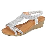 DressLksnf Sandalias para Mujer Sandalias de Cuña Bohemia S