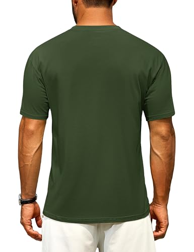 Cotrasen Men's T Shirts Cotton Drop Shoulder Short Sleeve Shirts for Men Casual Soft Comfort Loose Fit Mens Summer Tee Shirts