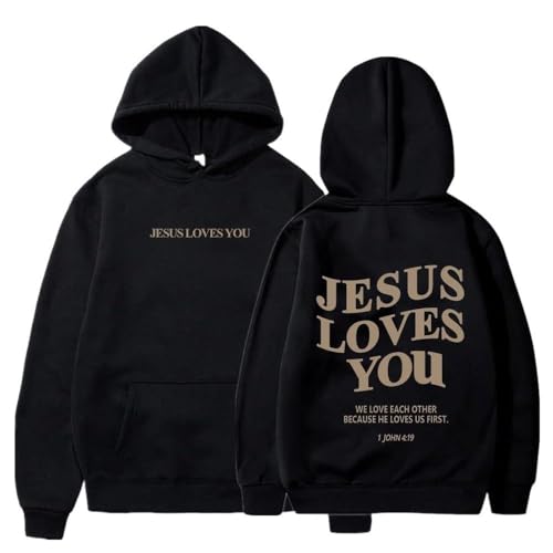 Jesus Loves You Pullover Hoodie -Jesus is King Hoodie Christian Faith Sweatshirt for Women