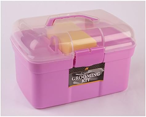 Pink Lincoln Grooming Box - A for Horse Lovers - Includes a Full Range ofeveryday Grooming Tools