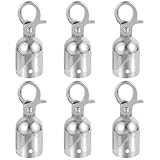 Uonlytech Rope End Stopper with Snap Hook Durable Cord End Cap for Outdoor Stanchion Rope Barriers and Guardrails Easy Attachment Connector 2.99X6.61X1.10In