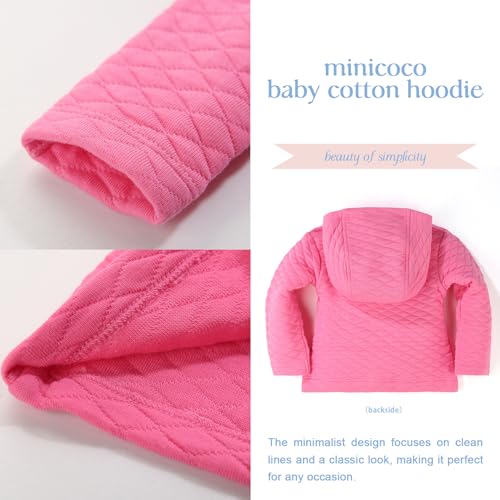 100% Cotton Baby Fall Hoodies Jacket, Comfortable Soft and Warm Baby Spring Jacket,0-24Months Solid-Coloured Coat3