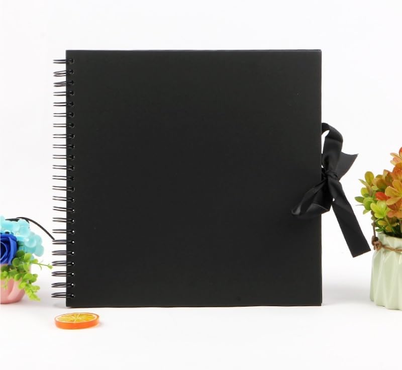 Travel Growth Commemorative Book ﻿ Black Cardboard DIY Coil Album Handmade Creative Painting Scrapbook Album Applicable to photos, receipts, star cards, etc