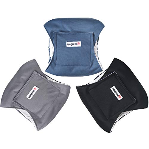 image for wegreeco Washable Male Dog Belly Band (Stylish Pattern)- Pack of 3 - W
