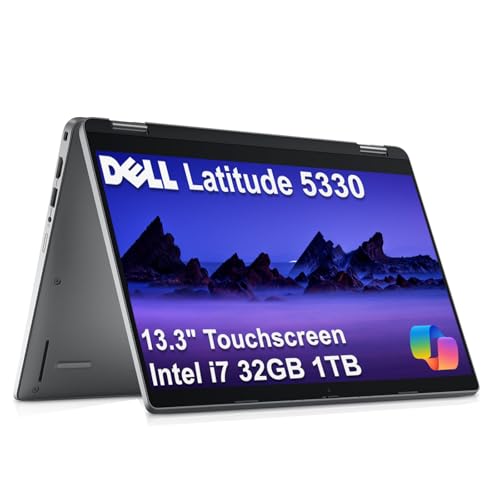 Image of Dell Latitude 5000 13.3 inch 2-in-1 Business Laptop (FHD Touchscreen, Intel 10-Core i7-1265U vPro, 32GB RAM, 1TB SSD), 2x Thunderbolt 4, Backlit, Fingerprint, Webcam, Wi-Fi 6E, Win 11 Pro w /AI Copilot
