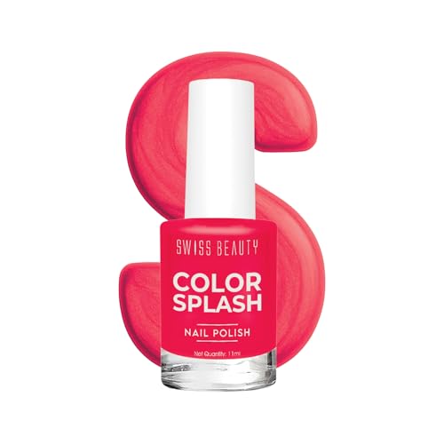Image of Swiss Beauty Color Splash Nail Polish - Long-Lasting, Glossy - 11 ML, Watermelon Breeze