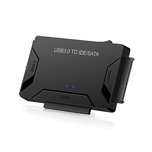 USB 3.0 zu IDE/SATA Converter Festplattenadapter mit Netzschalter für universelle 2,5"/ 3,5" SATA-Festplatten/SSD- und IDE-Festplattenlaufwerke