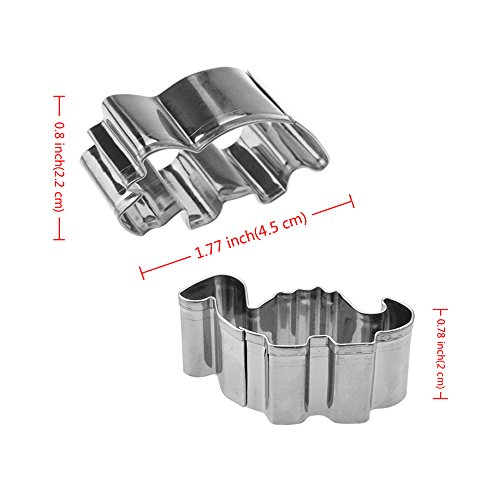 Shxstore Mini Dinosaur Cookie Cutter Set Stainless Steel Jurassic Dino Shaped Cookie Candy Food Molds, 6 Counts #TOP1