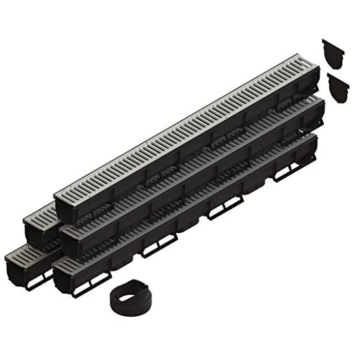 Vodaland - 3 Inch Easy 1 Premium Trench Drain Channel - Galvanized Stamped Steel Grating (5)