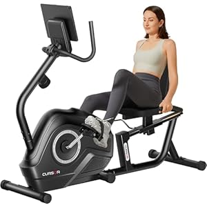 CURSOR FITNESS Recumbent Exercise Bike, Stationary Bikes for Home with Adjustable Seat, 16-Level Magnetic Resistance Recumbent Exercise Bike for Seniors