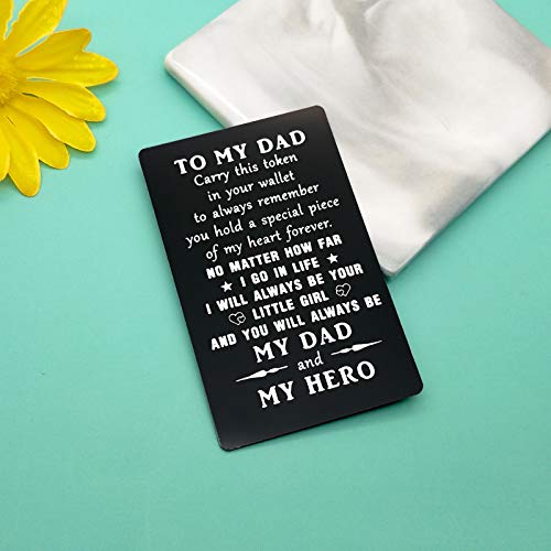 Baipilu Father Present from Daughter Metal Wallet Insert Card Birthday Gift for Dad Men Papa Engraved Wallet Insert Card Fathers Day Valentine's Day Wedding Gift for Dad Deployment Present4