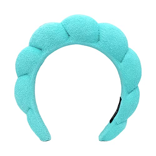 BestAlice Bandeau de spa pour femme, éponge et tissu éponge pour se laver le visage, les soins de la peau, le démaquillage, la douche, le masque facial, le yoga, vert Cover