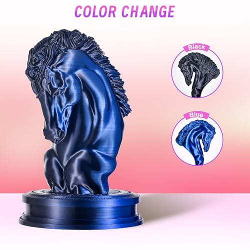 Image of ERYONE Silk Filament PLA+ 1.75mm Shiny 3D Printer Filament, Multicolor PLA 2 in 1, 1kg (2.2LBS) /Spool, HS Silk Dual Color Midnight Blue & Black