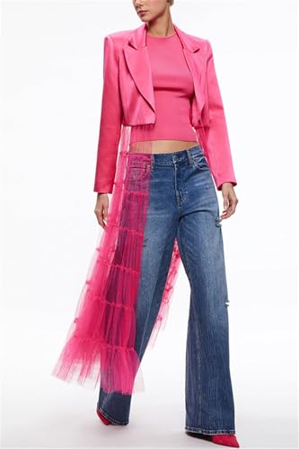 Women Satin Crop Blazers Dress Mesh Sheer Jacket Cardigan with Swing Wedding Party Prom Jacket Dresses3