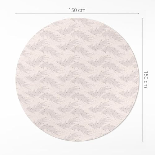 Tapis vinyle ø150 cm rond maison deco sol durable salon et chambre