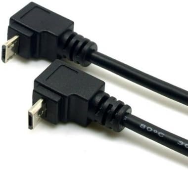 Cablecc 2pcs USB 2.0 Male to Micro USB Up & Down Angled 90 Degree Cable 30cm for Cell Phone Tablet, Black - Image 3