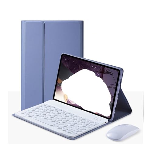 Étui de protection en cuir pour Lenovo Xiaoxin Pad 11.5 avec clavier AZERTY et souris - Violet