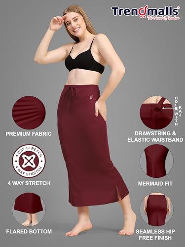 Image of TRENDMALLS Women's Polyester Spandex Saree Shapewear Petticoat for Women, Cotton Blended,Petticoat,Skirts for Women,Shape Wear Dress for Saree Shaper