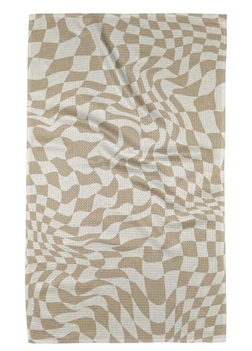 GEOMETRY Fall Kitchen Towels - Quick Dry Microfiber Cloth Fall Dish Towels for Kitchen Drying - Premium Quick Dry Towel (Checkered Fall, 18