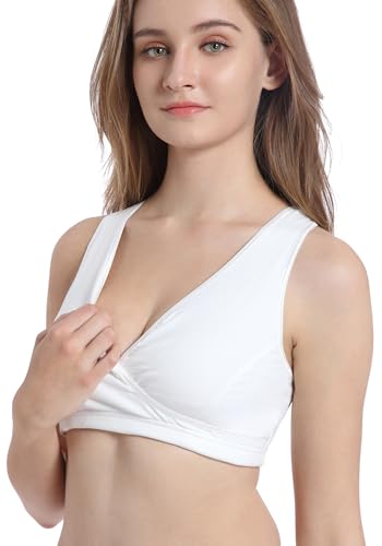 Image of CAKYE 4 Pack Nursing Bras for Breastfeeding Maternity Cotton Sleep Bralette