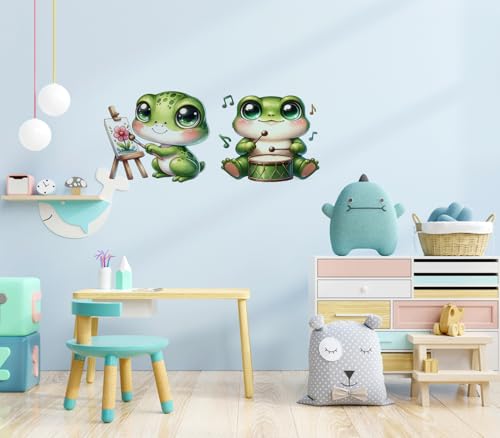 Funny Artist Frog Vinilo Decorativo 11.8x11.8 pulgadas miniatura 3