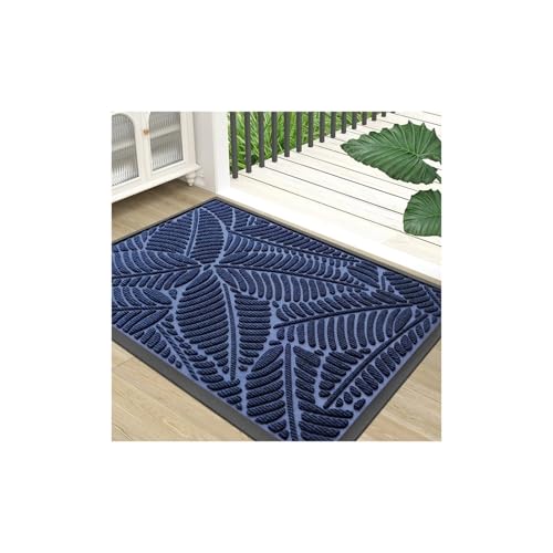 Paillasson d'entrée bleu 61x91.5cm lavable et antidérapant
