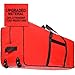 HOMEST Christmas Tree Storage Bag, Fits for 4.5-7 ft Xmas Artificials, Zippered Bag with Reinforced Carrying Handles and Wheels, Red (Bag Only)