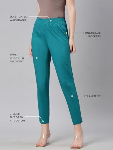 Image of TWIN BIRDS Women Viscose Cotton Kurti Pants | Stretch Ethnic Daily Trousers