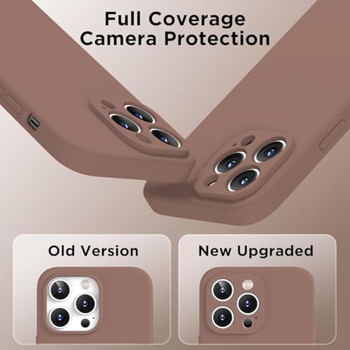 Image of Elzzi Microfiber Square Candy Case Compatible with iPhone 14 PRO Case, Full Body Protective Cover, Shockproof, Slim Phone Case, Anti-Scratch Soft 6.1 inch - (Brown)
