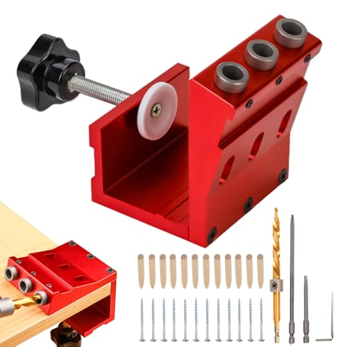 Plantilla de agujero oblicuo para carpintería - Calibre de perforación robusto - Guía de perforación compacta ajustable para carpintería y construcción de muebles