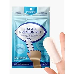Tränenflecken Wipes für Hunde & Katzen | Finger-Pads | Augenpflege für Hunde und Katzen | Feuchttücher in Fingerbürstenform für Haustiere | Tränenfleckentferner Hund | 35 Stück