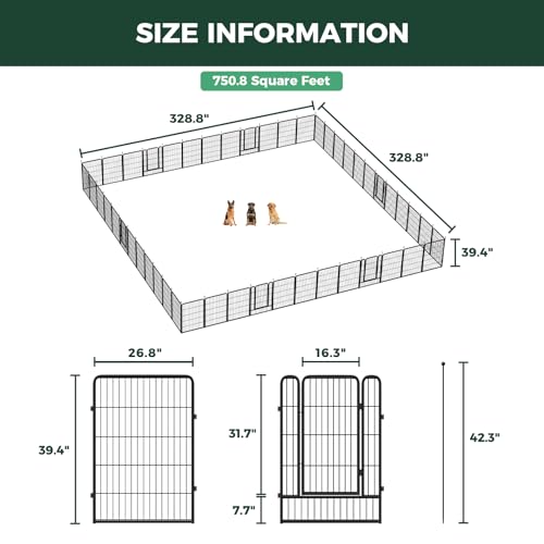 Image of FXW Rollick Unleashed Dog Playpen for Indoor, Yard, RV Camping, 40 inch 48 Panels for Medium and Large Dogs, Black│Patented