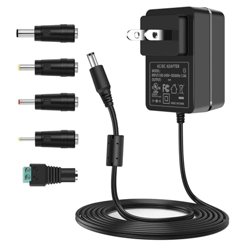 9V 1.5A Power Supply DC 9V Power Cord, 100-240V AC to DC 9Volts AC Adapter, fit for DC9V 1500ma 1A 1000ma 0.5A 500ma Arduino UNO R3, Schwinn Bike A10 140 170 Center Positive Port.