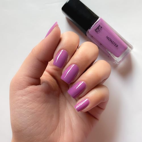 Image of Ellement Co. Monster Vegan Purple Nail Polish - Chip-Resistant, Non-Yellowing, Gel-Like Shine, Long-Lasting, Neon - 10 ML
