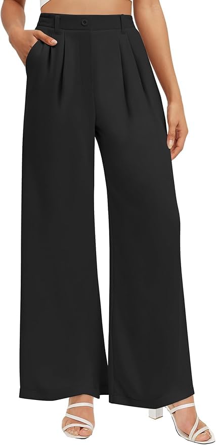 Women's Casual Suit Pants, Straight Leg Trousers
