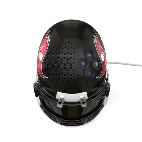 Image of NFL Echo Dot Bundle: Includes Echo Dot | Deep Sea Blue and Limited-Edition NFL Helmet Stand | Tampa Bay Buccaneers