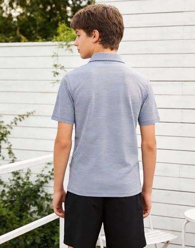 Image of Polo Shirts for Boys Golf Polo Shirt Short Sleeve Boys Performance Polo Dry Fit Stretch Collared UPF50+ Kids Golf Shirts