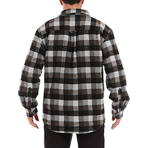 Image of Smith's Workwear Men's Sherpa Lined Cotton Flannel Shirt Jacket