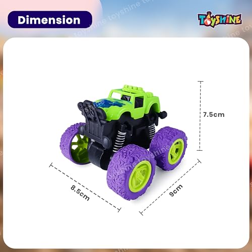 Image of Toyshine Friction Powered Push & Go Mini Rock Crawler 360 Drift Monster Car Truck Toy Return Gift for Kids Boys & Girls 3+, Multicolor