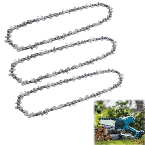 leruiyezs 3 Pc Chaînes Mini Tronconneuse 6 Pouces (15CM),Chaînes De Tronçonneuse Haute Résistance,1/4