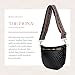 Babs + Birdie The Fiona | Woven Bum Bag | Stylish Woven Crossbody Pack | Adjustable Strap for Travel Festivals & Everyday | Brown & White Checkered